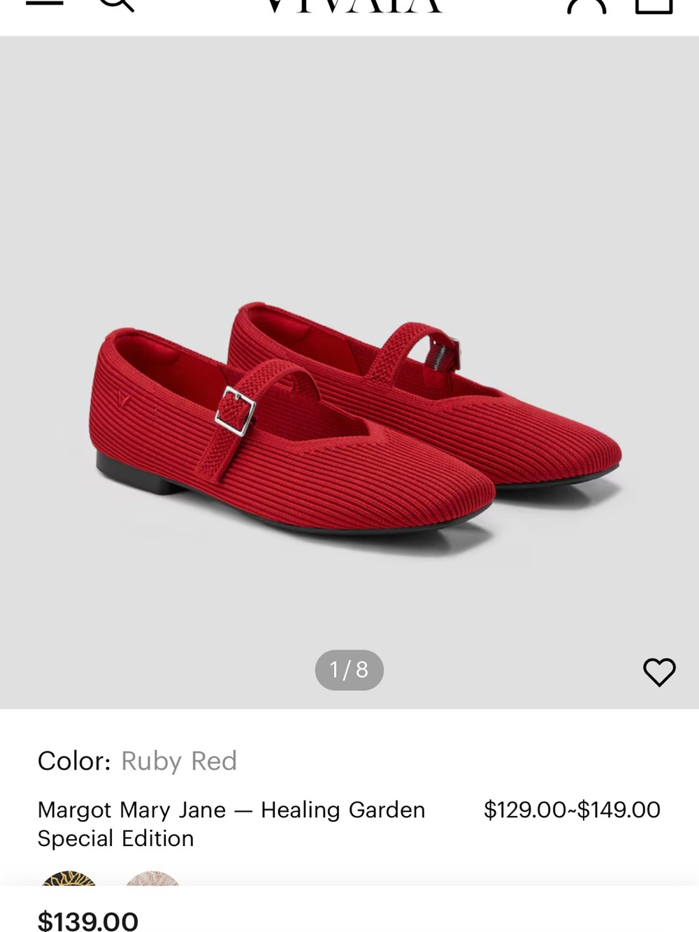 VIVAIA Margot Mary Jane Flats in Ruby Red